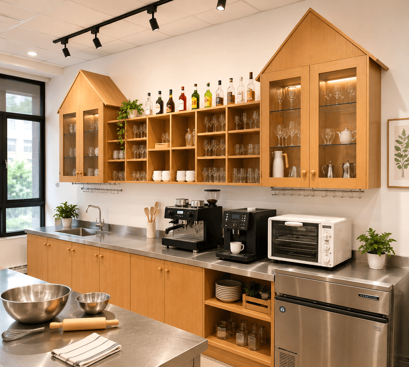 小屋造型餐飲吧檯吊櫃