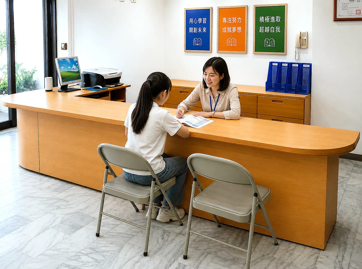 溫馨明亮學生諮詢台